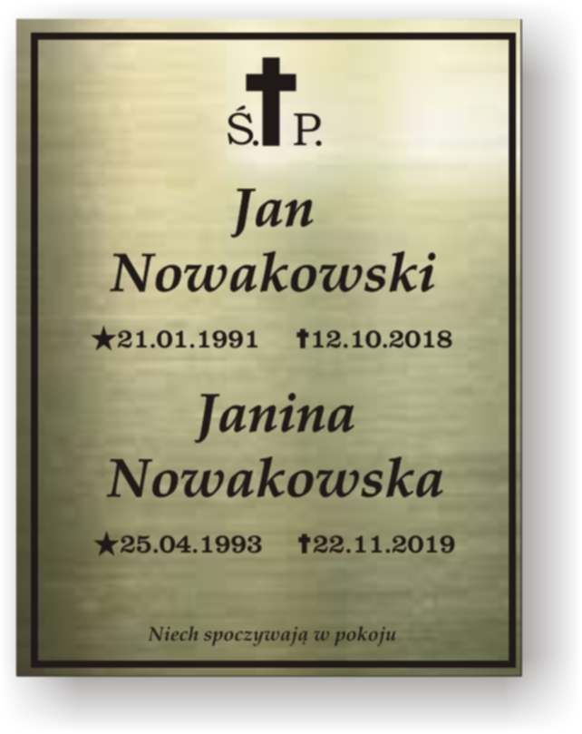 tabliczka grawerowana na grób
